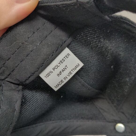 Unbranded Baby Strapback Hat Black Size Infant Blank 100% Polyester - Picture 7 of 7